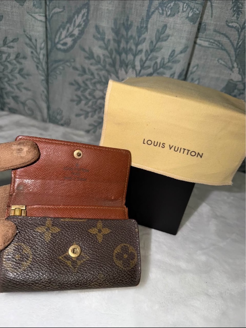 Louis Vuitton Monogram Key Pouch Wallet - Brown and Gold Accents
